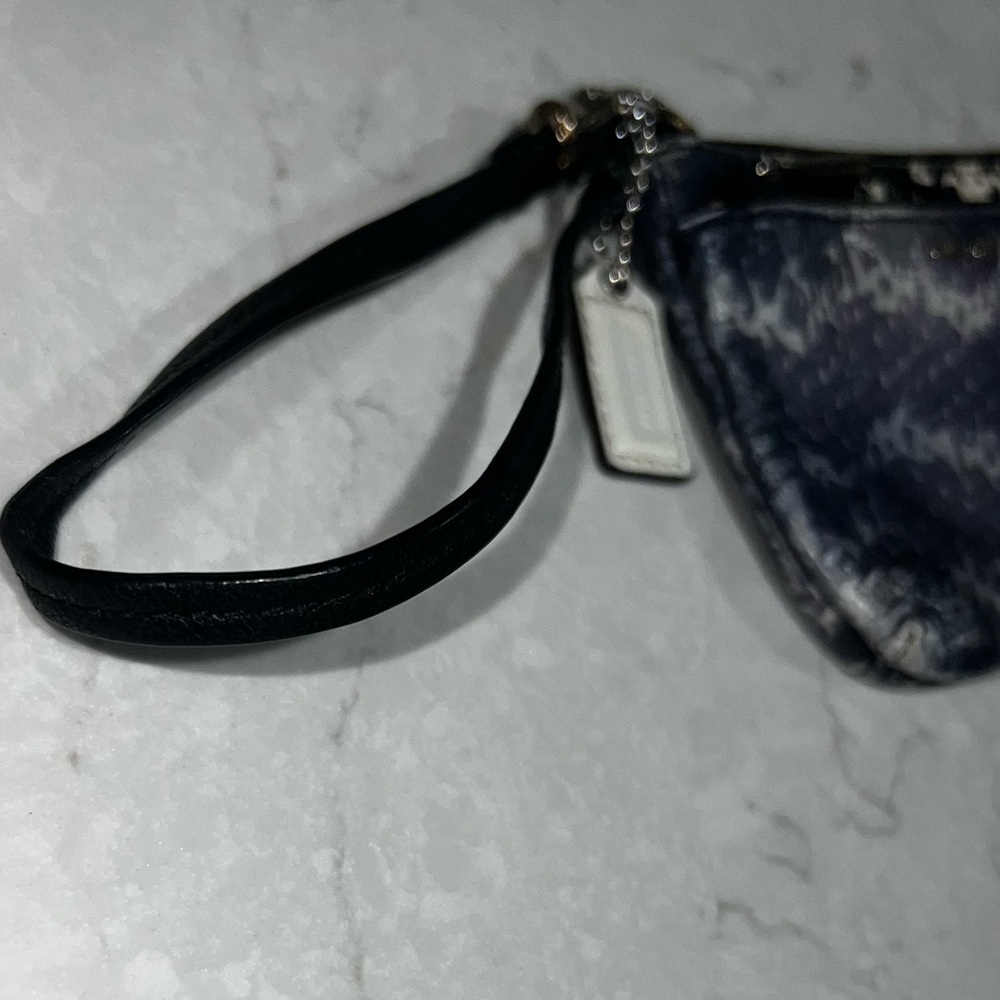 Coach Black White Patterned Double Zip Wristlet - image 12